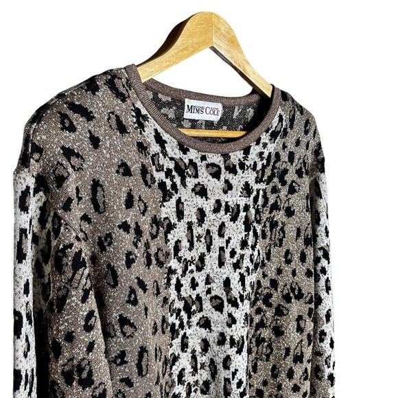 5 for $40 SALE! Michael Mims Kathy Cole Metallic Leopard Beadef Sweater  2xl - Picture 5 of 9